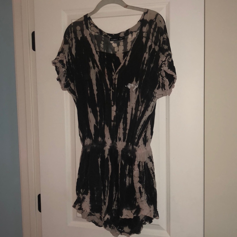 Black tie dye romper